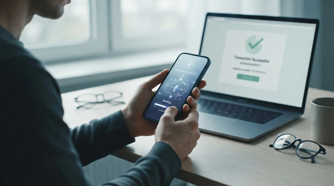 Bitcoin-Transaktion zwischen Wallet und Wettkonto