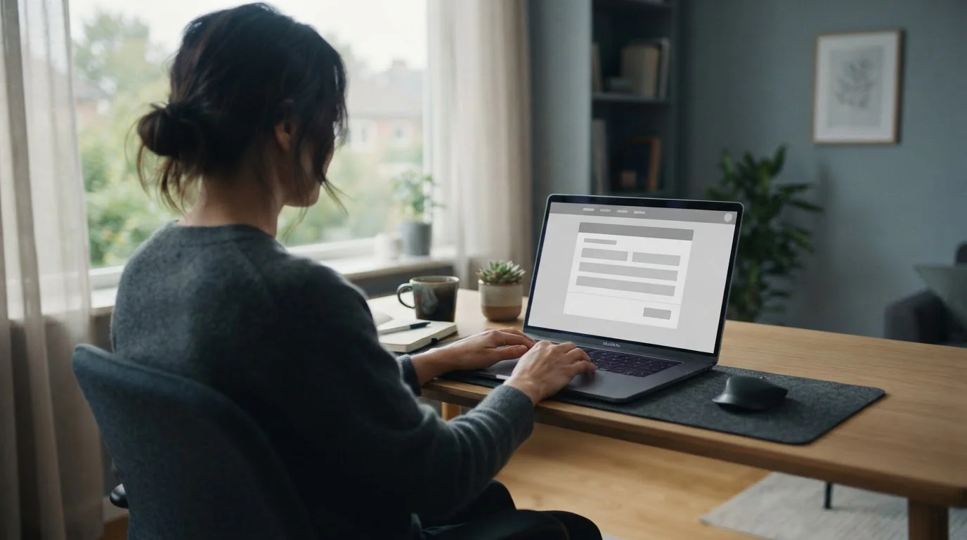 Person nutzt moderne Online-Banking-Methode für Sportwetten-Einzahlung am Laptop