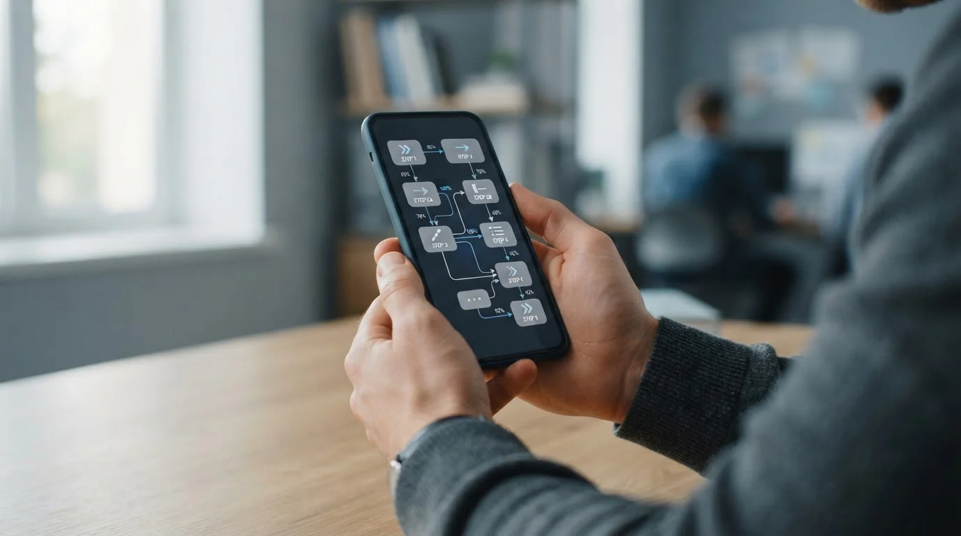 Smartphone mit Zahlungsübersicht und gestaffelten Gebührenposten