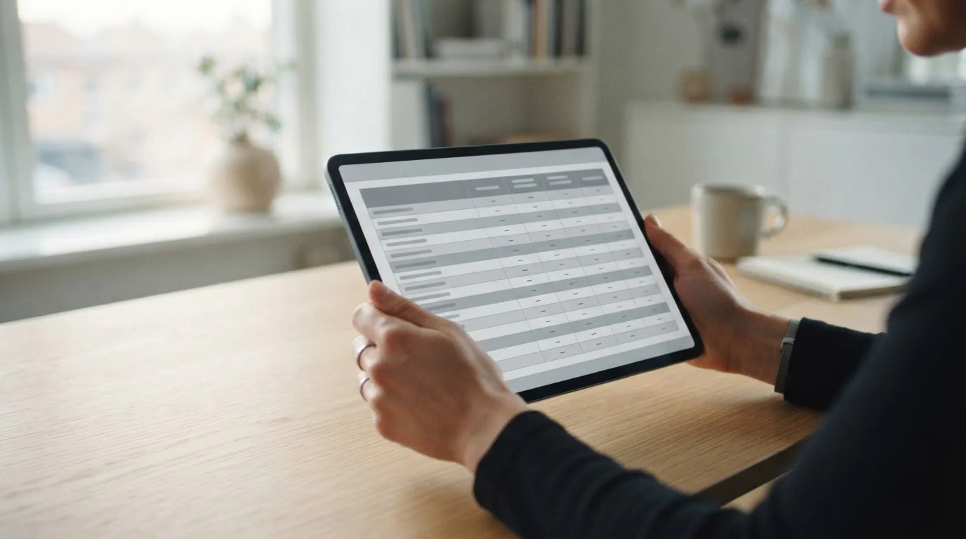 Übersichtliche Vergleichstabelle verschiedener Wettanbieter auf Tablet-Bildschirm
